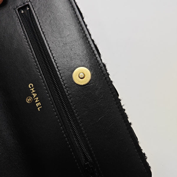 CHANEL 19 WOC Quilted Wool Black
