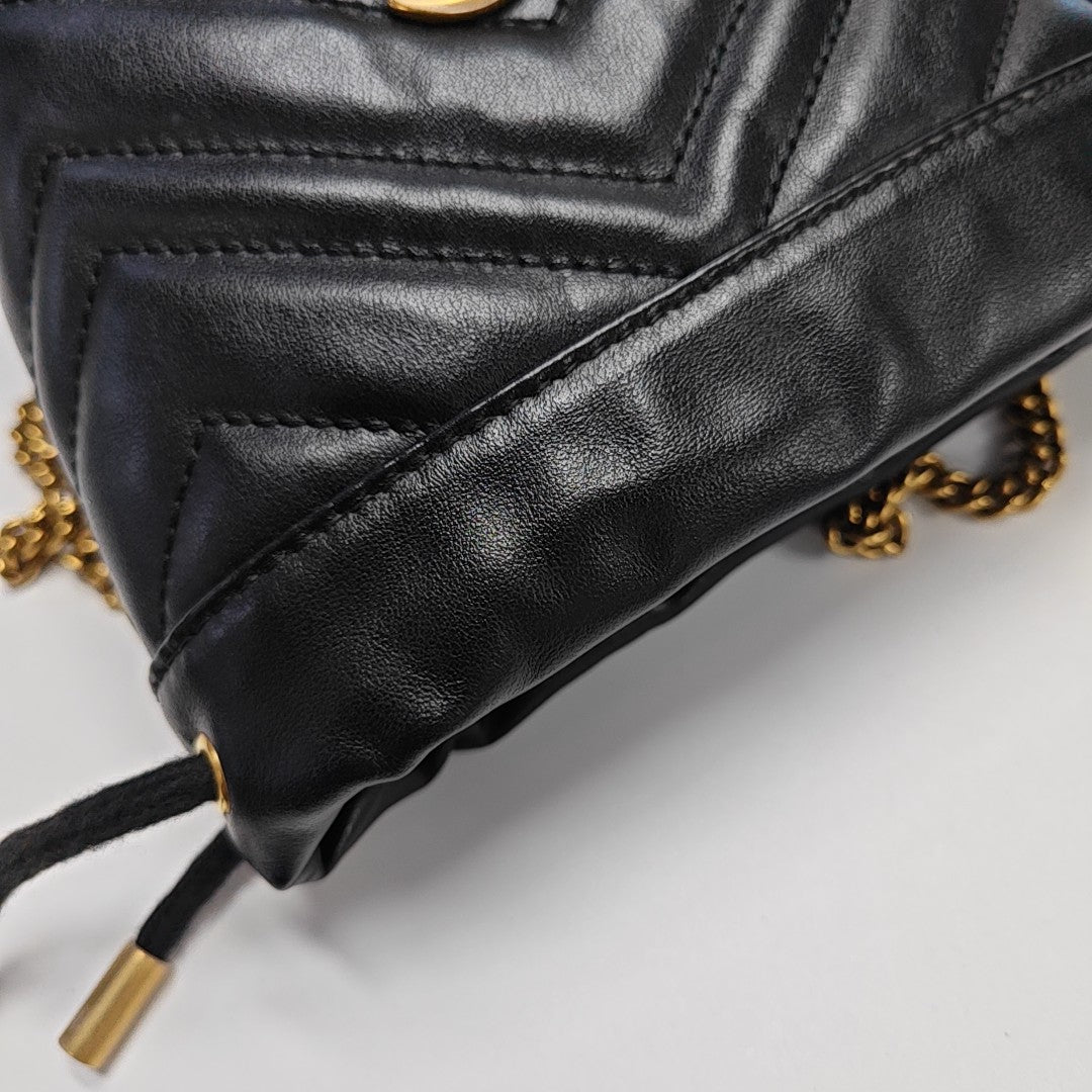 GG Marmont Mini Quilted Calfskin Black