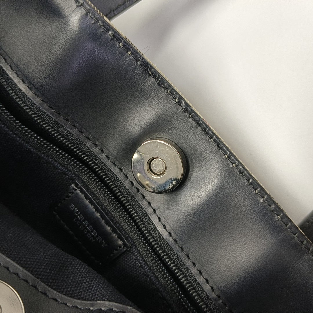 Coated Canvas Top Handle Bag Beige