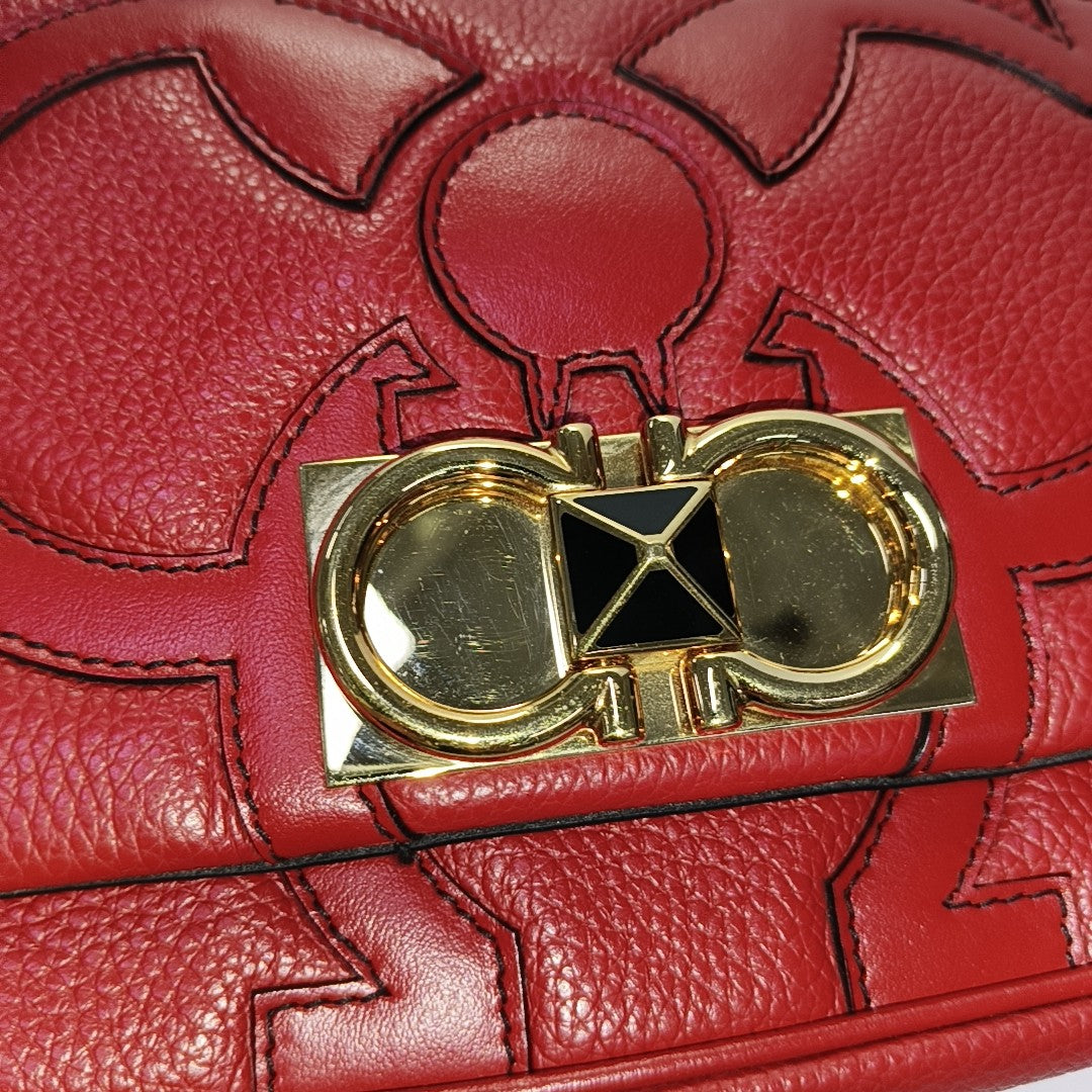 Galore Quilted Calfskin Red