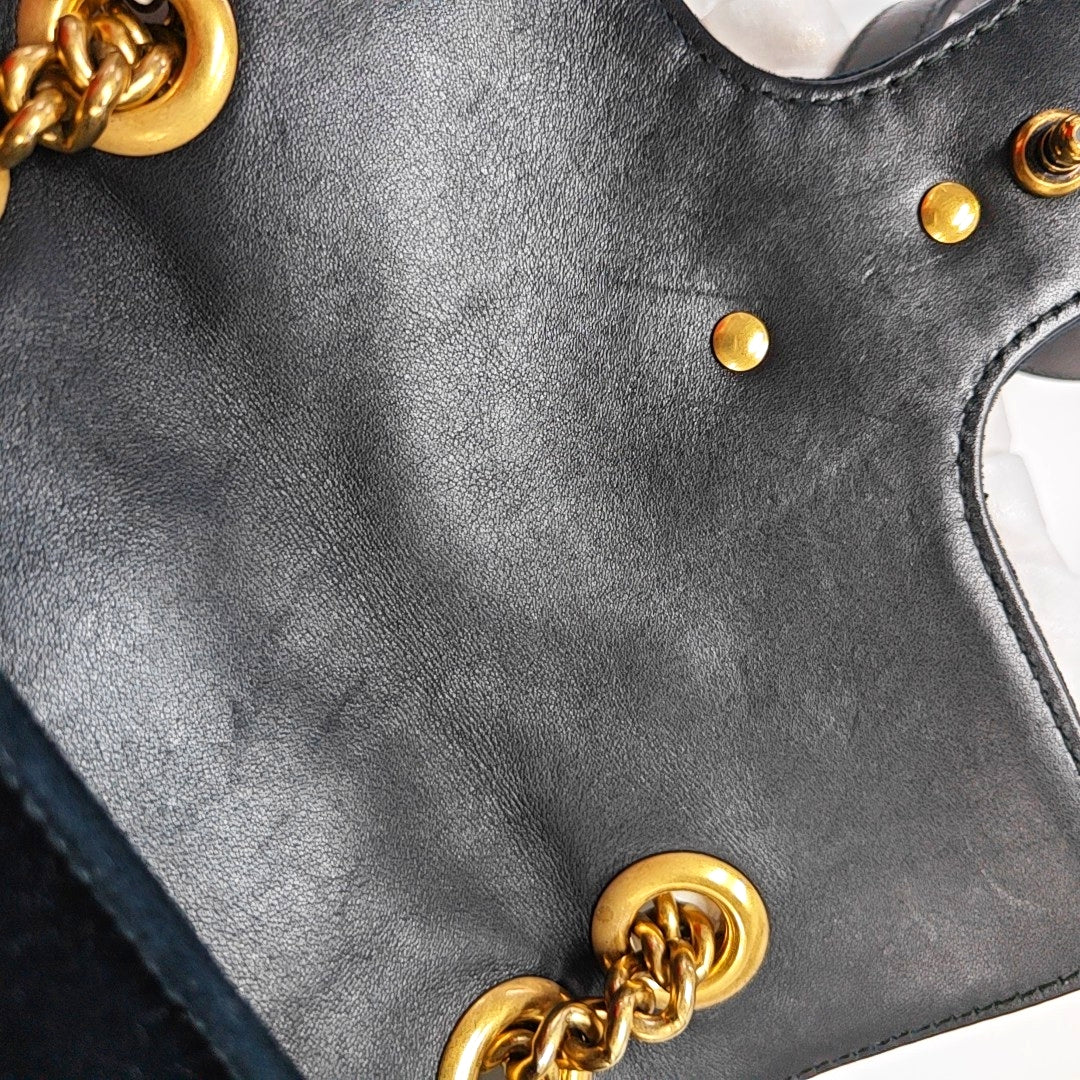 GG Marmont Mini Quilted Velvet Black