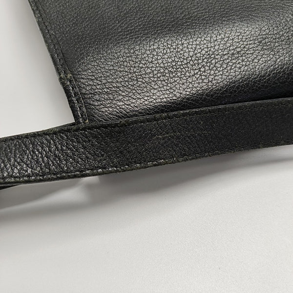 Leather Top Handle Bag Black