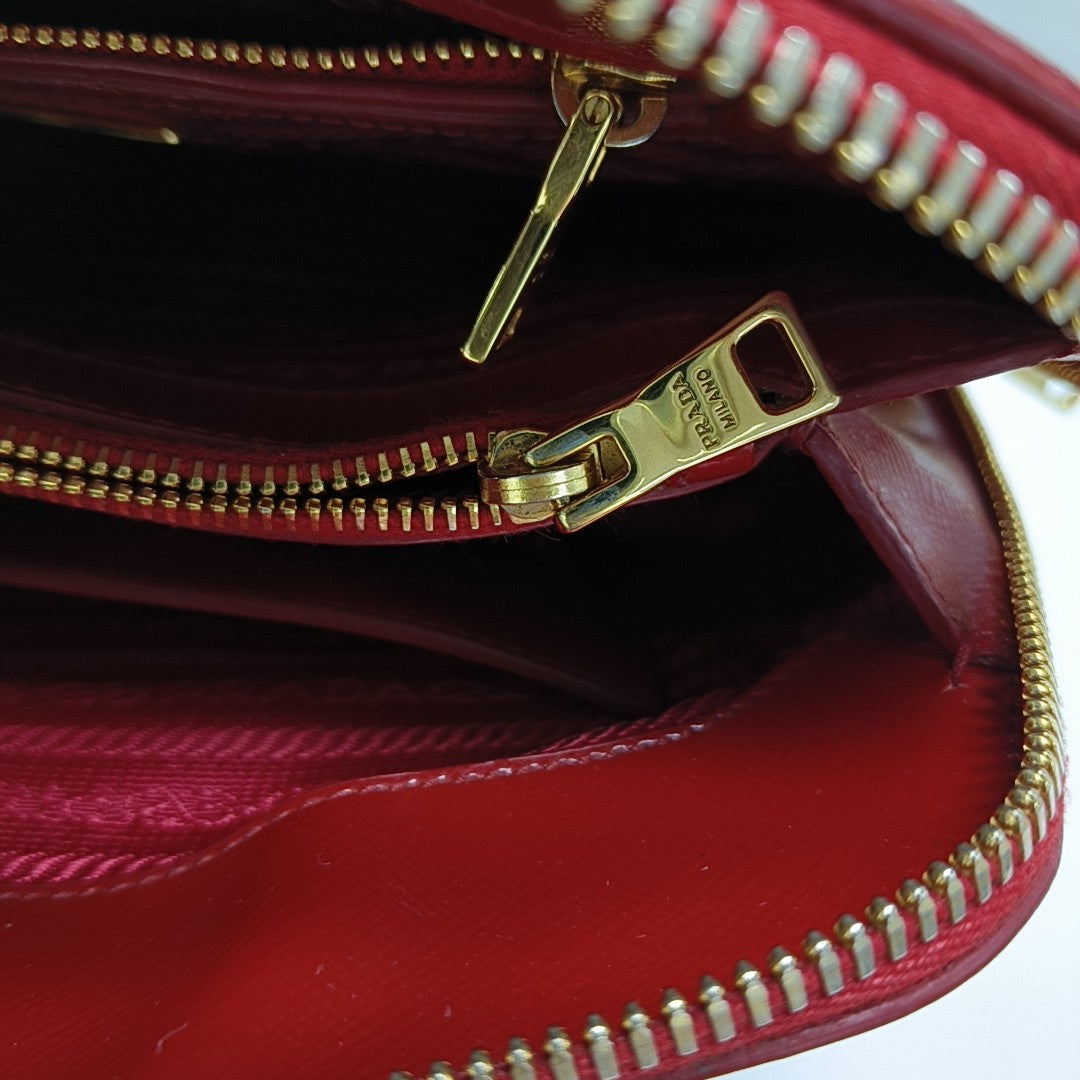 Promenade Small Saffiano Calfskin Red