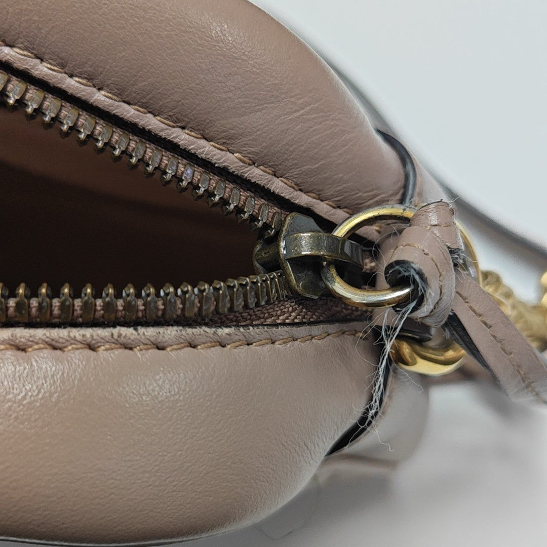 GG Marmont Small Quilted Calfskin Beige