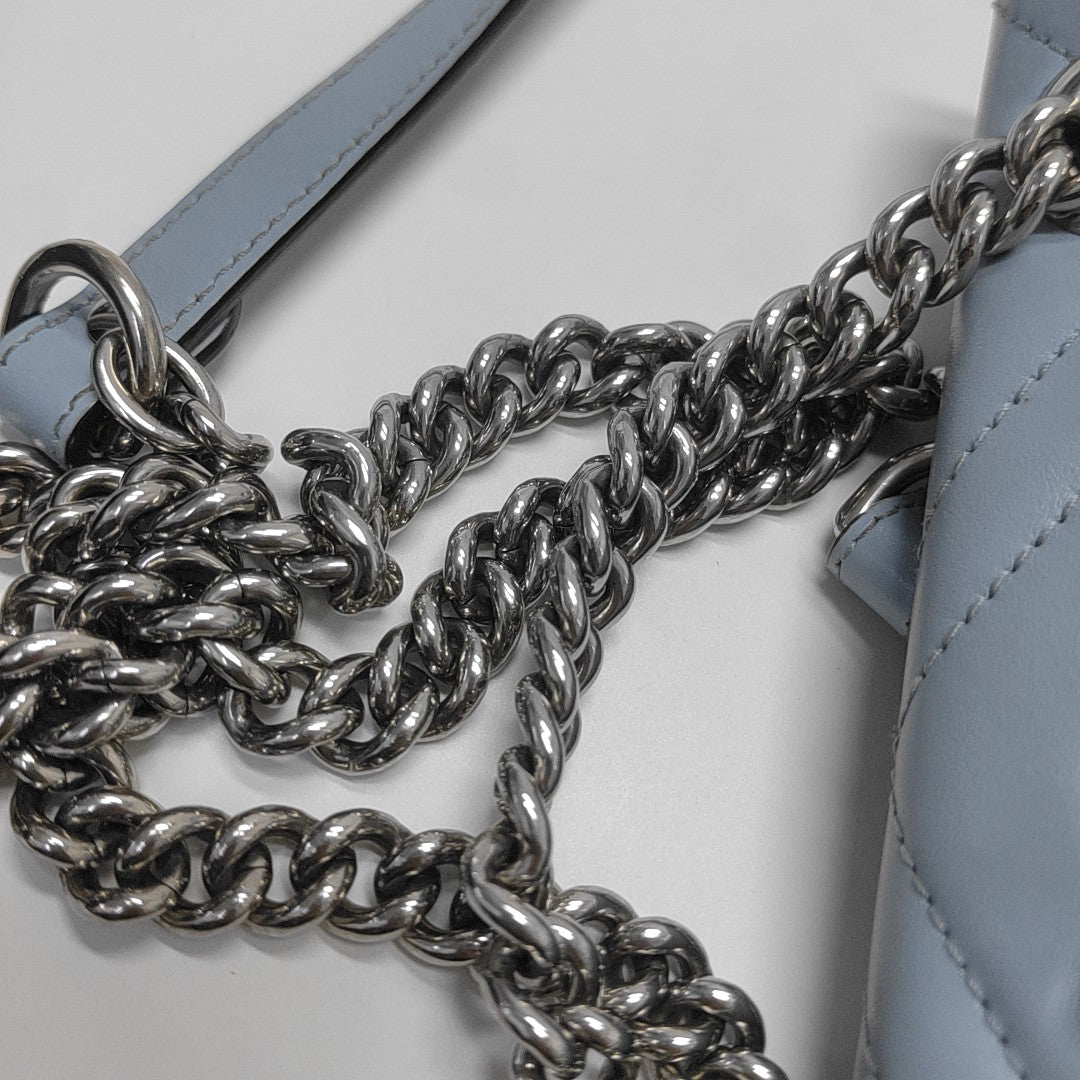 GG Marmont Small Quilted Calfskin Blue