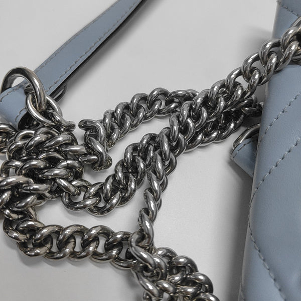 GG Marmont Small Quilted Calfskin Blue