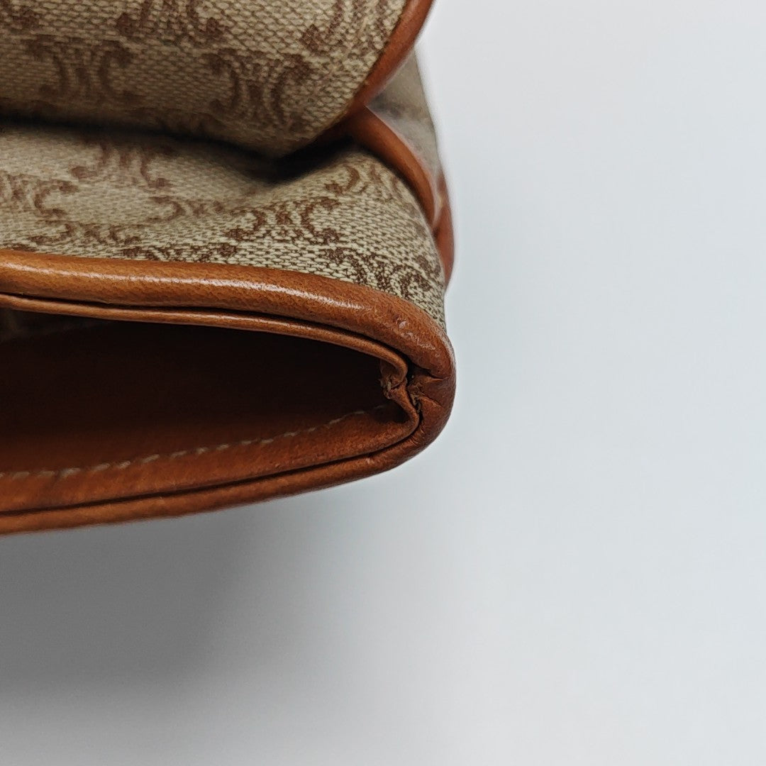 Coated Canvas Shoulder Bag Brown
