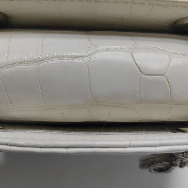Lady Dior Mini Crocodile White
