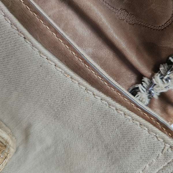 Denim Shoulder Bag Beige