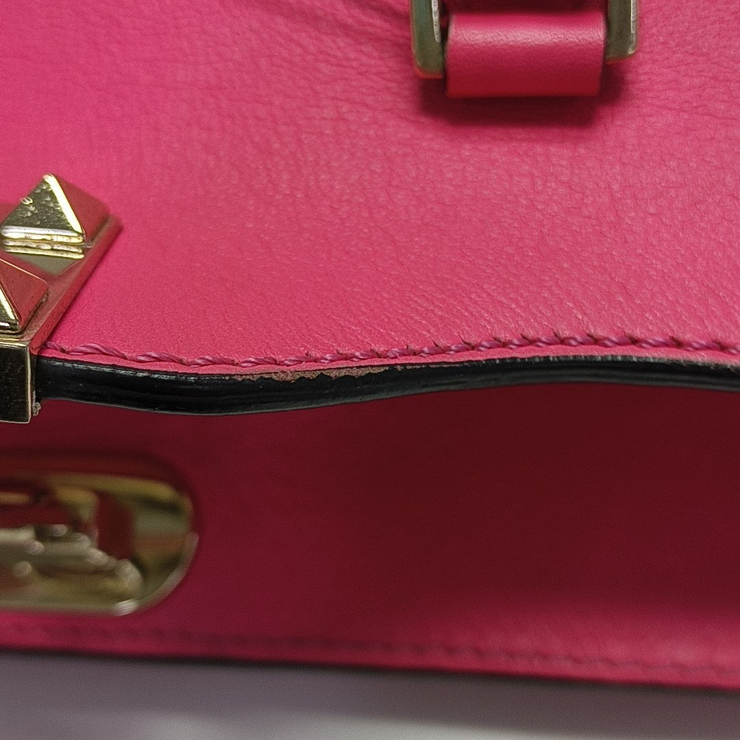 Rockstud Calfskin Red