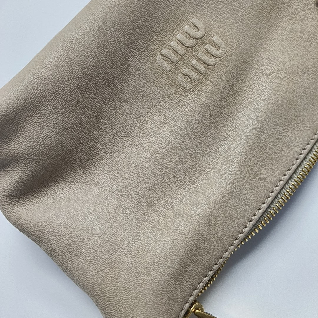 Lambskin Top Handle Bag Mini Beige