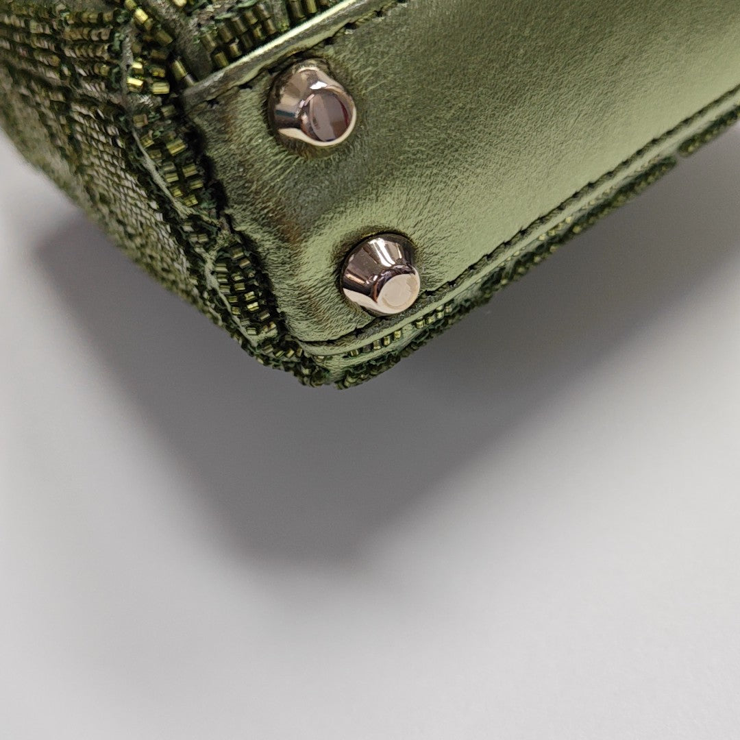 Authenticated pre-owned  Lady Dior Super Mini Cannage Special Material Green - Shoulder Bag at Looply