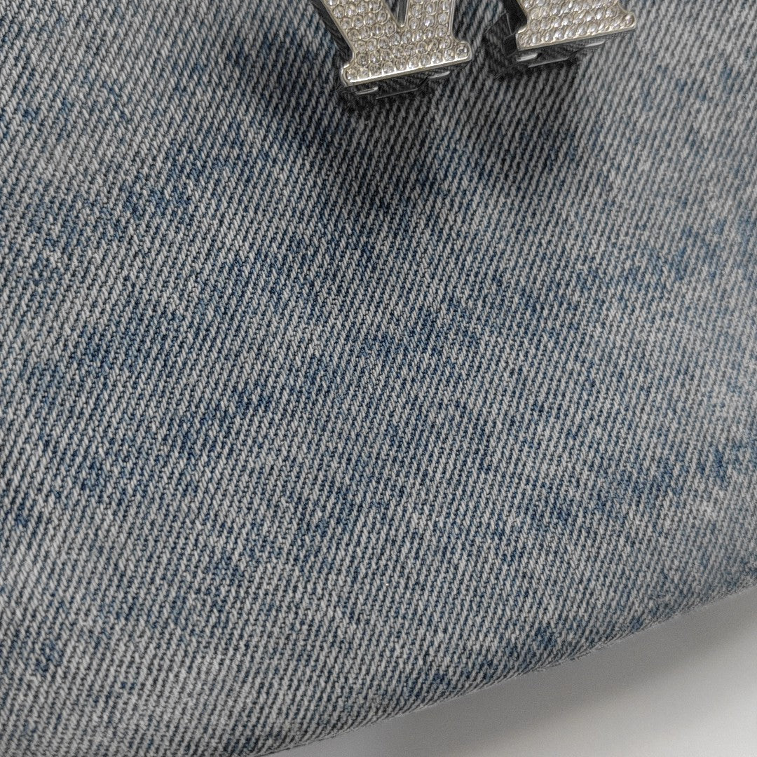 Denim Top Handle Bag Blue