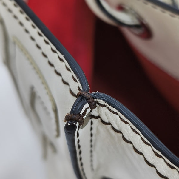 Quilted Calfskin Tote Bag White