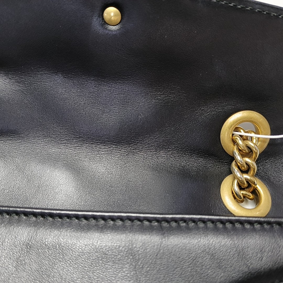 GG Marmont Small Quilted Calfskin Black