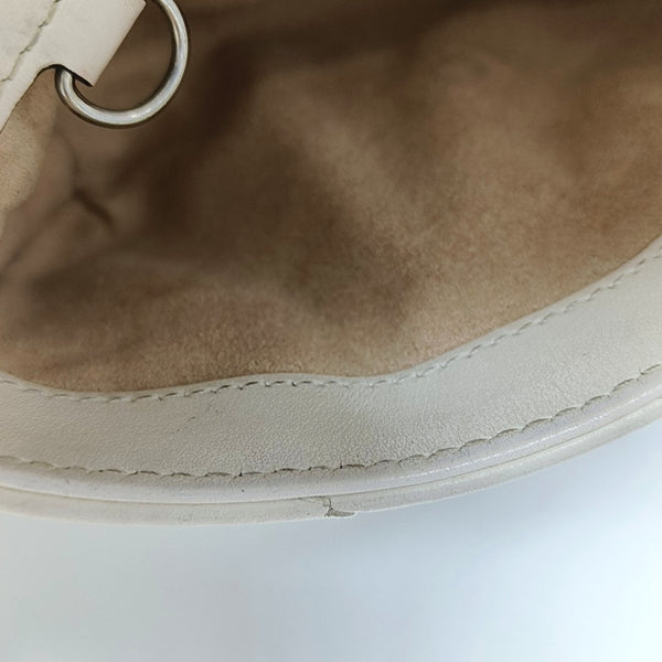 Authenticated pre-owned  GG Marmont Mini Quilted Calfskin White - Crossbody Bag at Looply