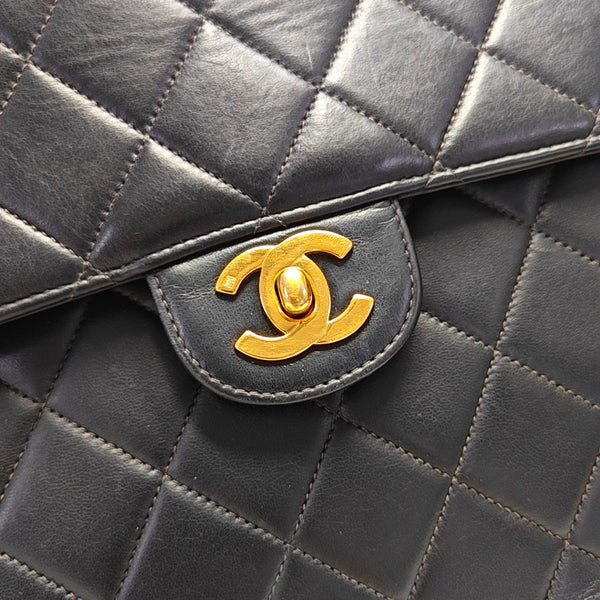 Large Quilted Lambskin Black
