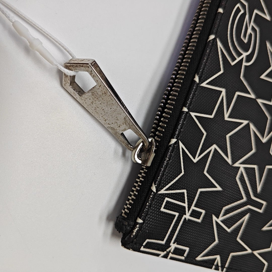 Coated Canvas Clutch Black