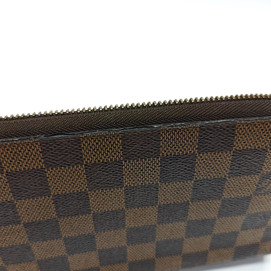 ZIPPY Damier Ebene Coated Canvas Brown Wallet