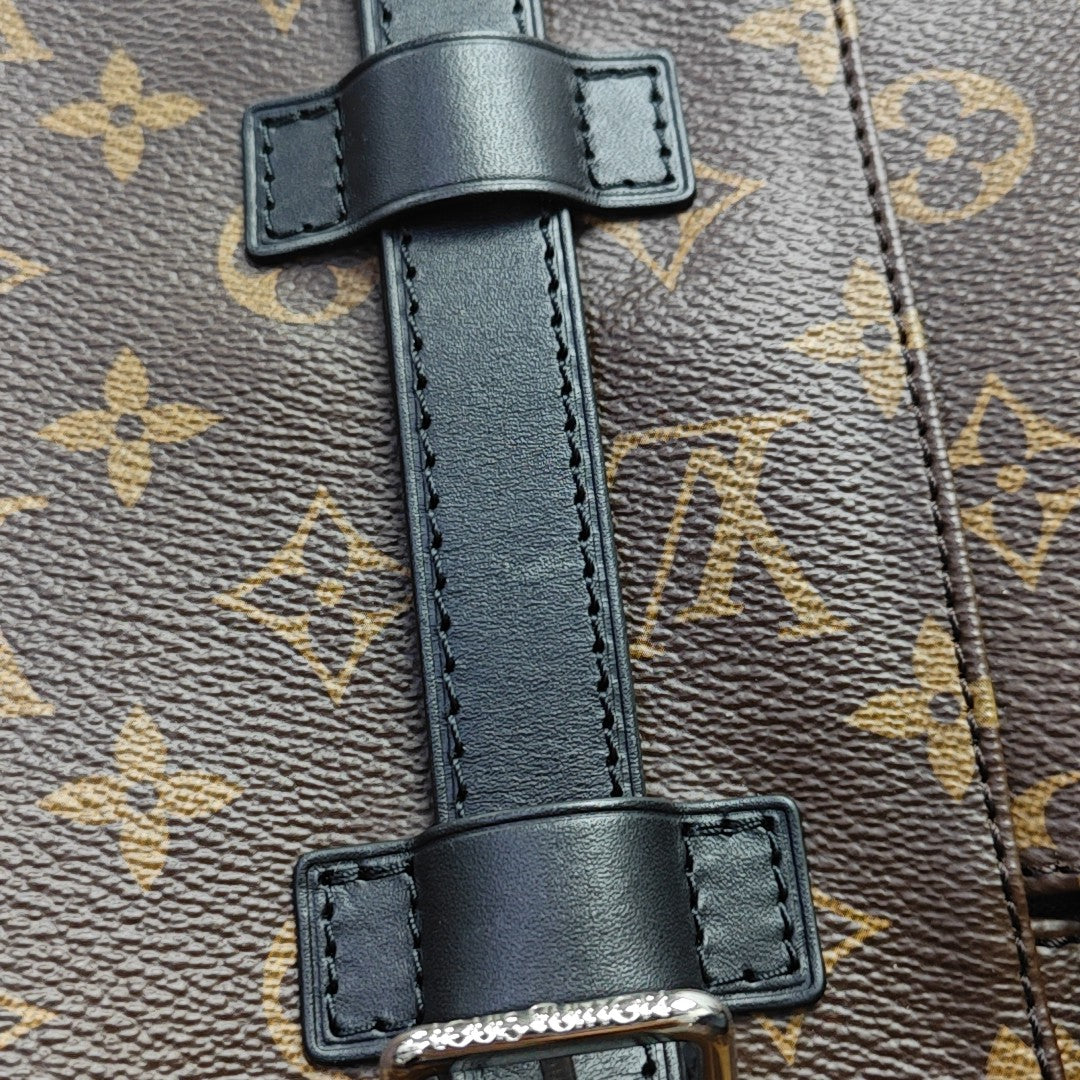CHRISTOPHER PM Monogram Coated Canvas Brown