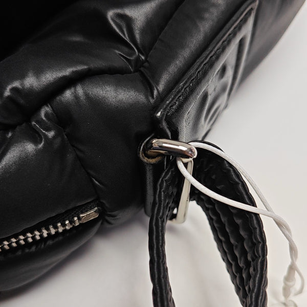 Quilted Nylon Shoulder Bag Black