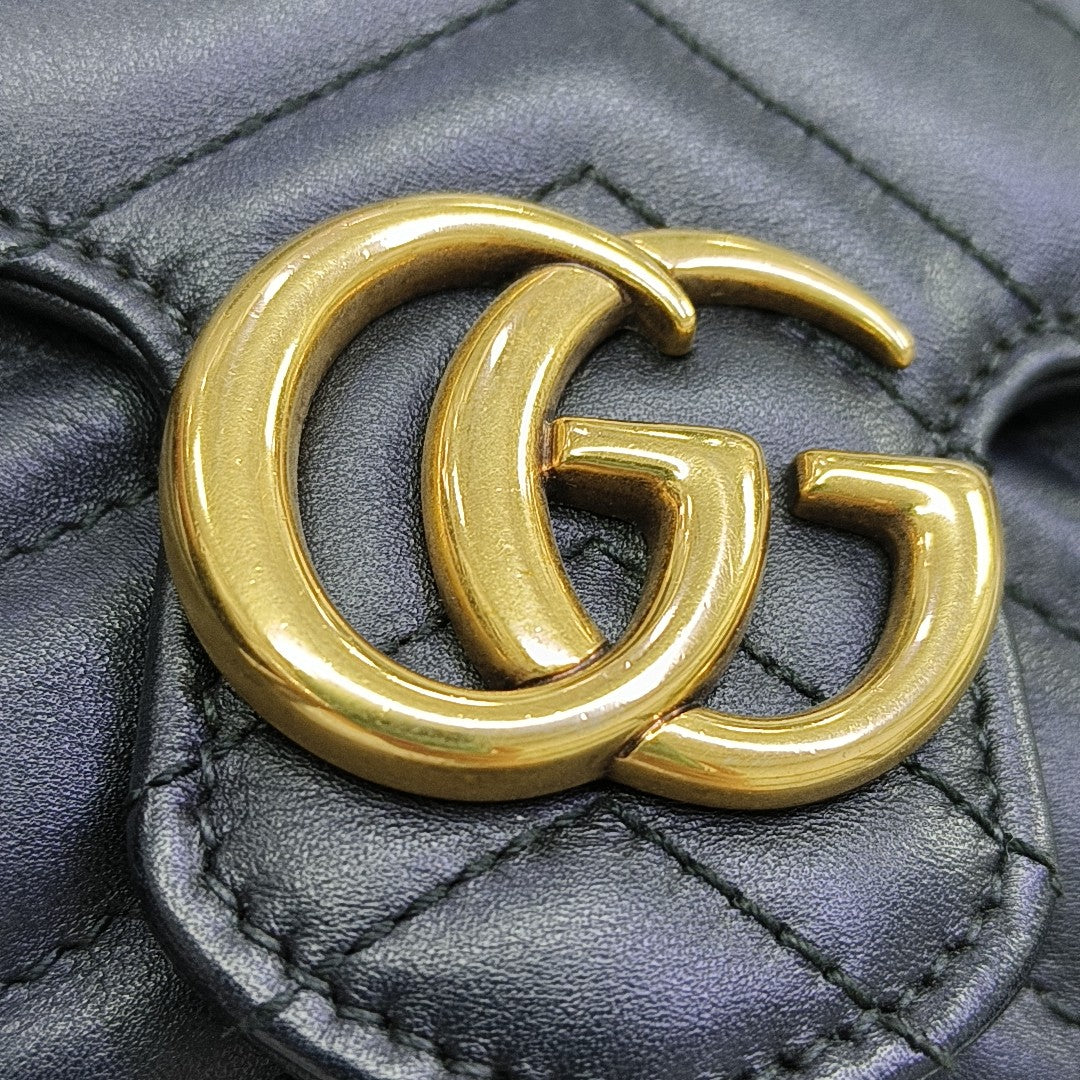 GG Marmont Mini Quilted Calfskin Black
