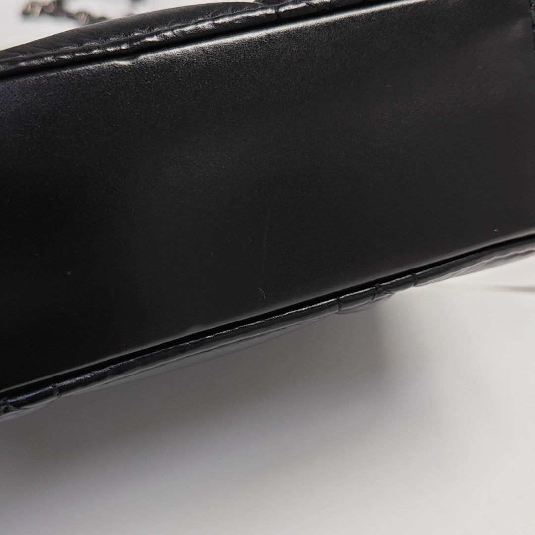 Cannage Calfskin Shoulder Bag Black