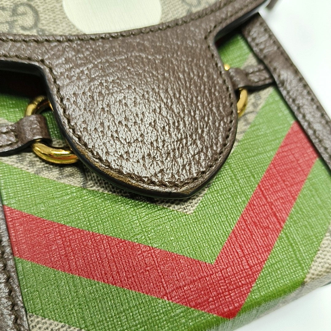 Authenticated pre-owned  Horsebit 1955 Mini Coated Canvas Beige - Shoulder Bag at Looply