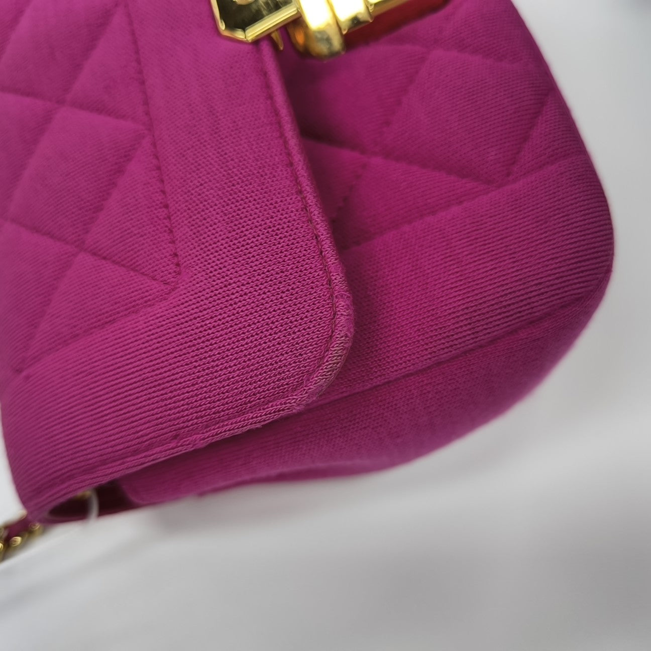 Quilted Fabric Shoulder Bag Pink