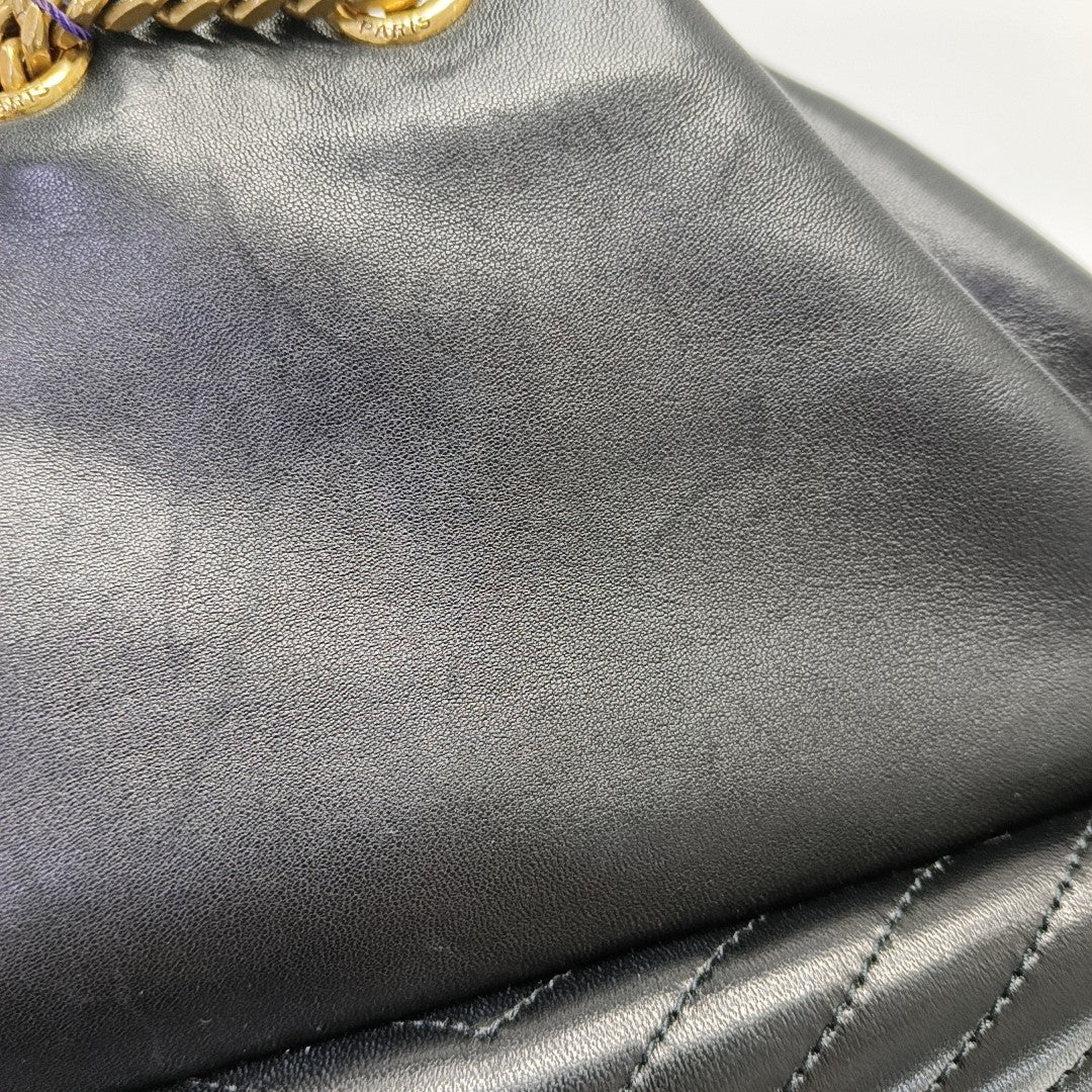 JOE Chevron Lambskin Black