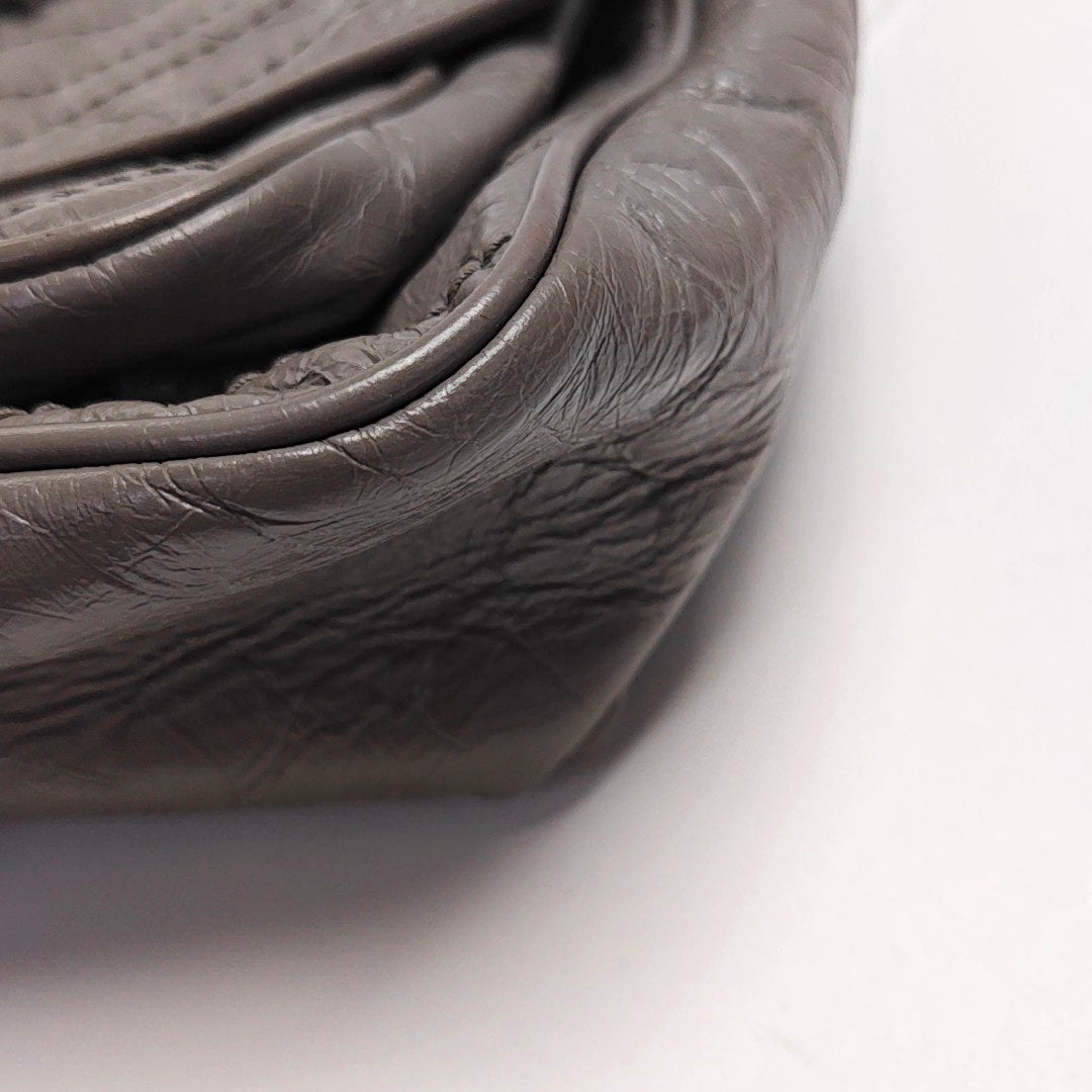NIKI Medium Chevron, Quilted Calfskin Gray