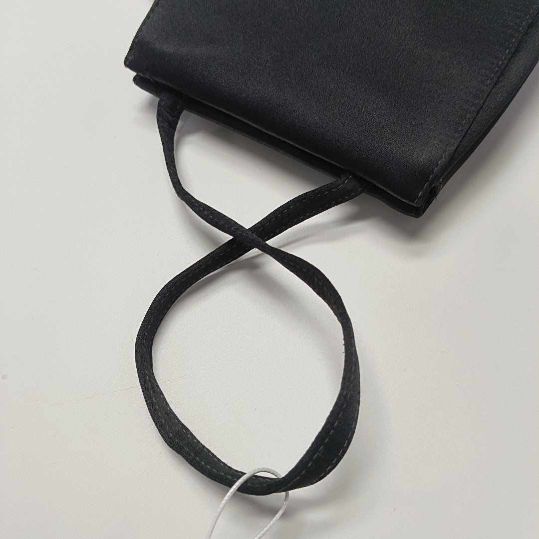 Silk Satin Tote Bag Black