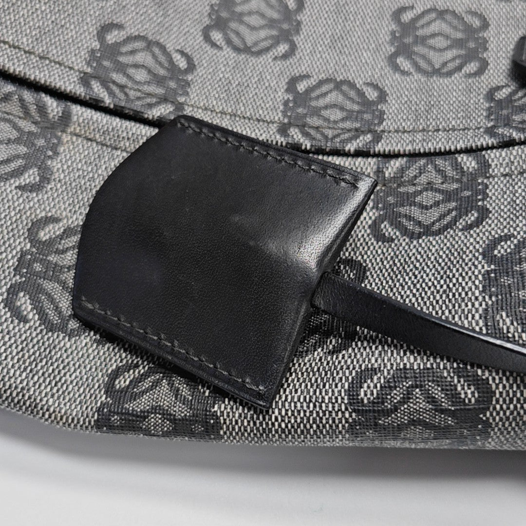 Monogram Coated Canvas Shoulder Bag Gray