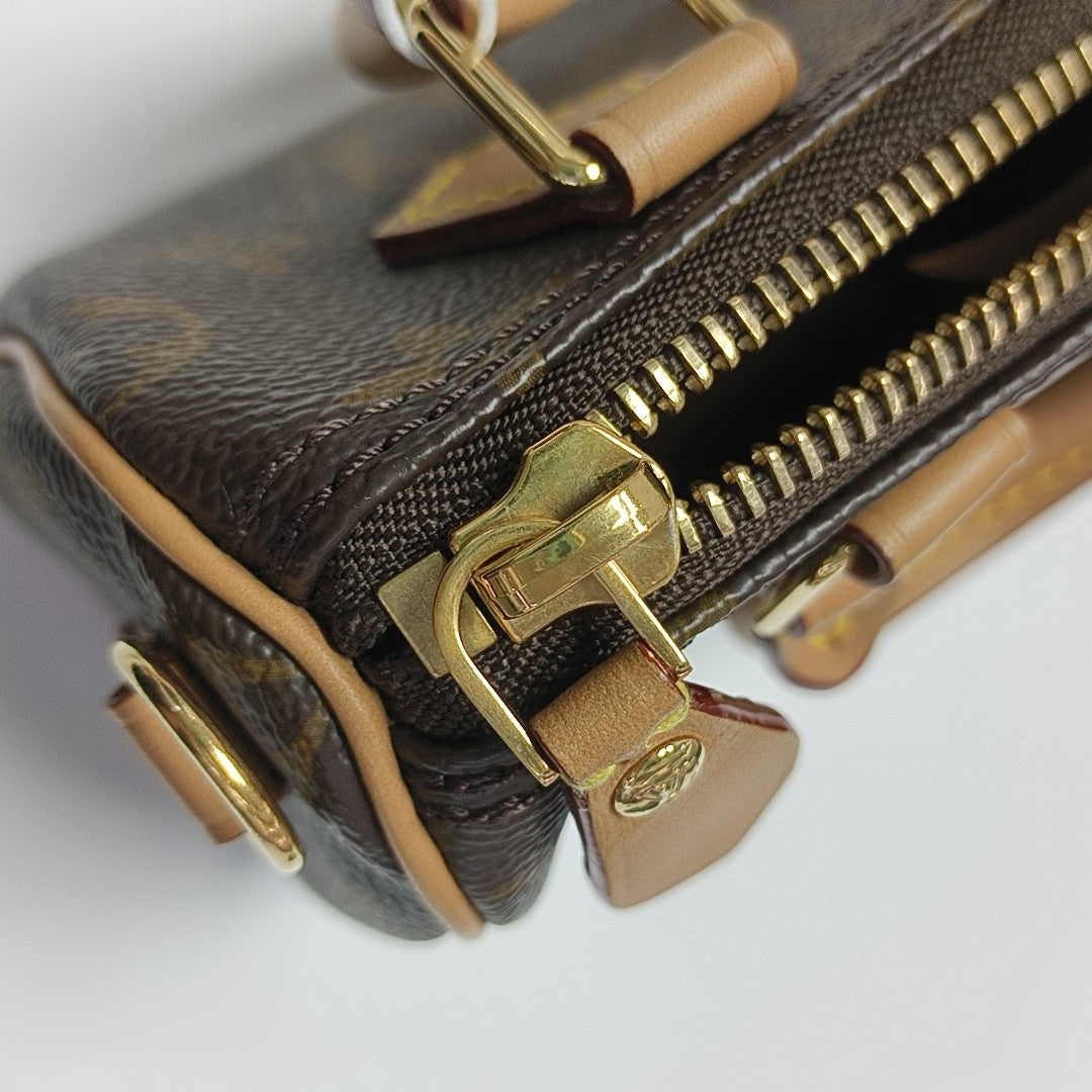 SPEEDY Nano Monogram Coated Canvas Brown