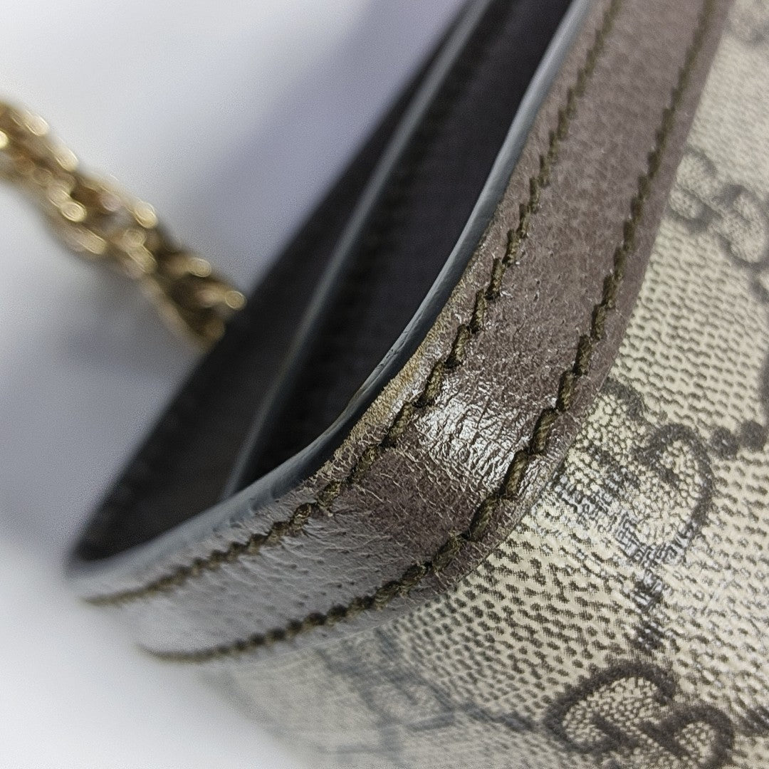 Ophidia Small Monogram Coated Canvas Beige