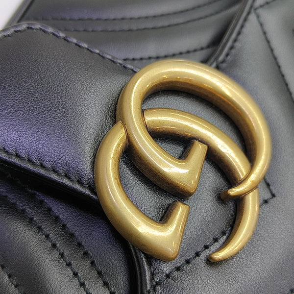 GG Marmont Small Quilted Calfskin Black