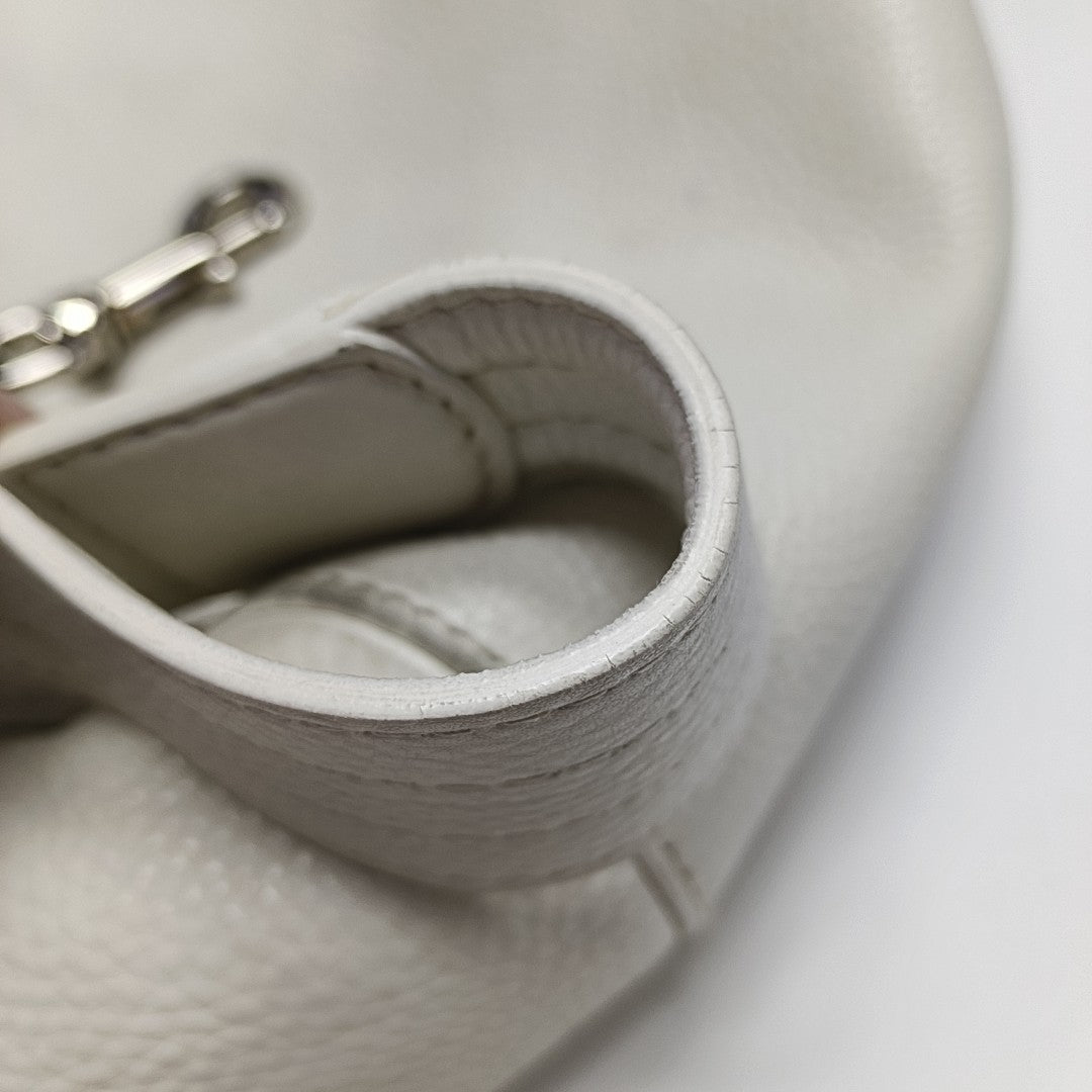 Horsebit Chain Large Calfskin White