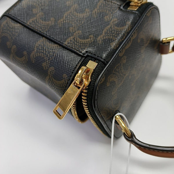 Coated Canvas Shoulder Bag Black