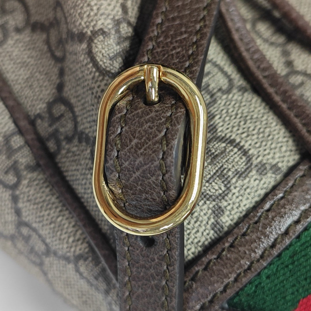 Ophidia Mini Monogram Coated Canvas Beige
