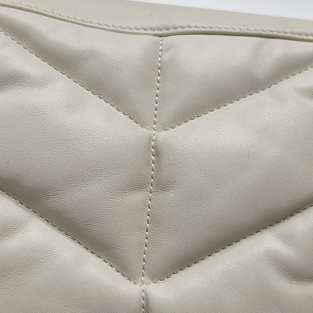 PUFFER Small Quilted Lambskin White