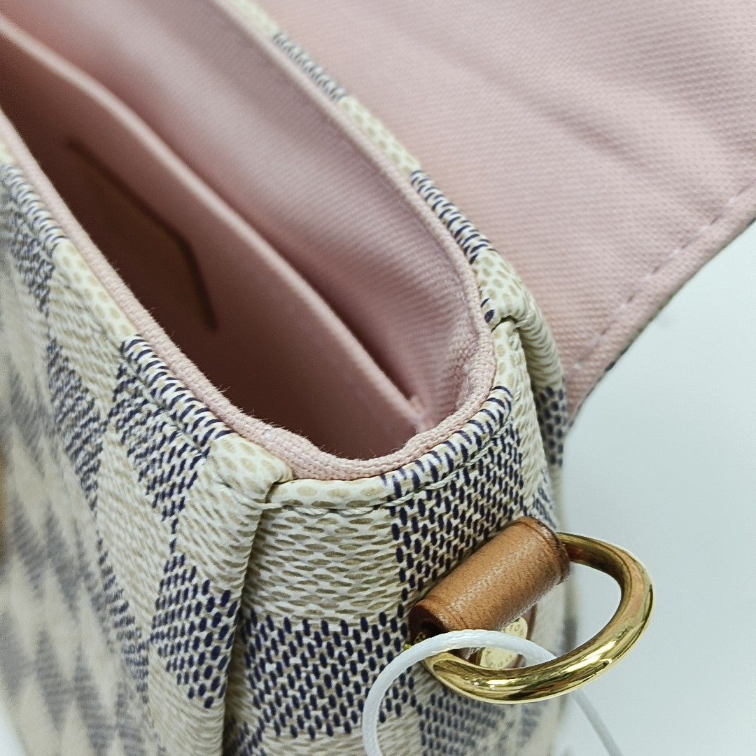 CROISETTE Damier Azur Coated Canvas White