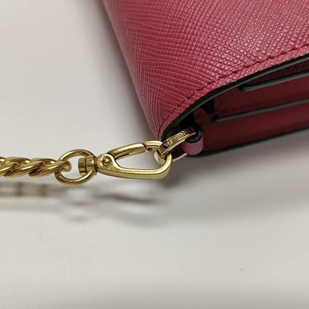 Saffiano Calfskin Shoulder Bag Red