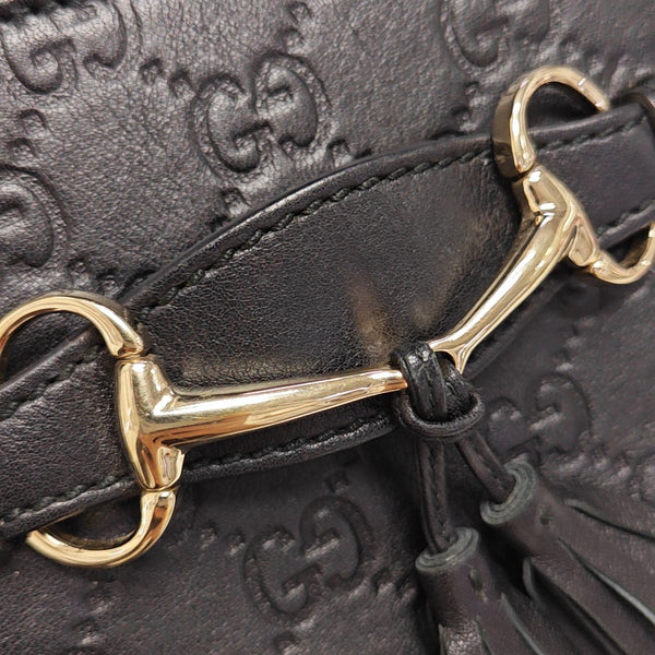 Emily Chain Mini Monogram Calfskin Black
