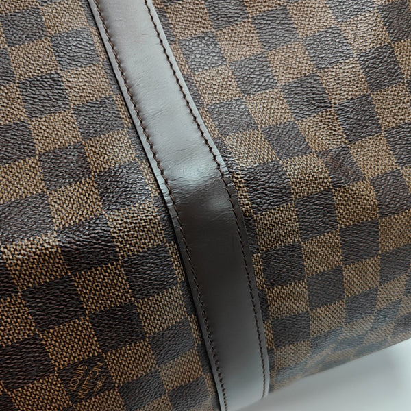 KEEPALL 45 Damier Ebene Coated Canvas Brown