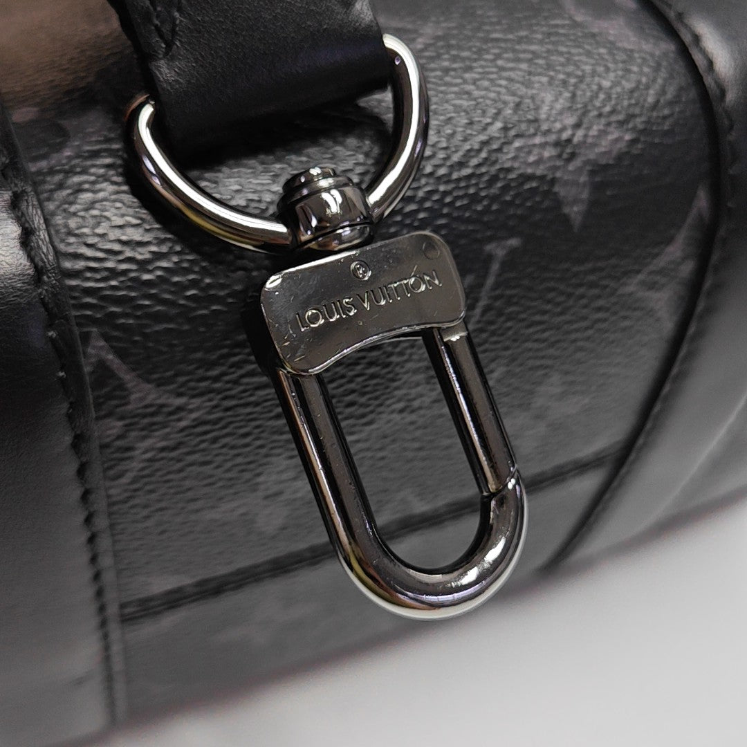 KEEPALL Monogram Coated Canvas Black