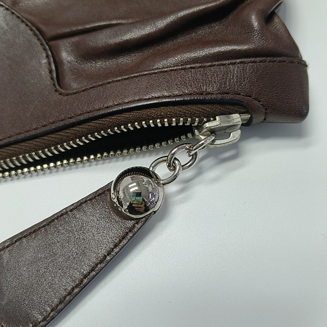 Calfskin Top Handle Bag Brown