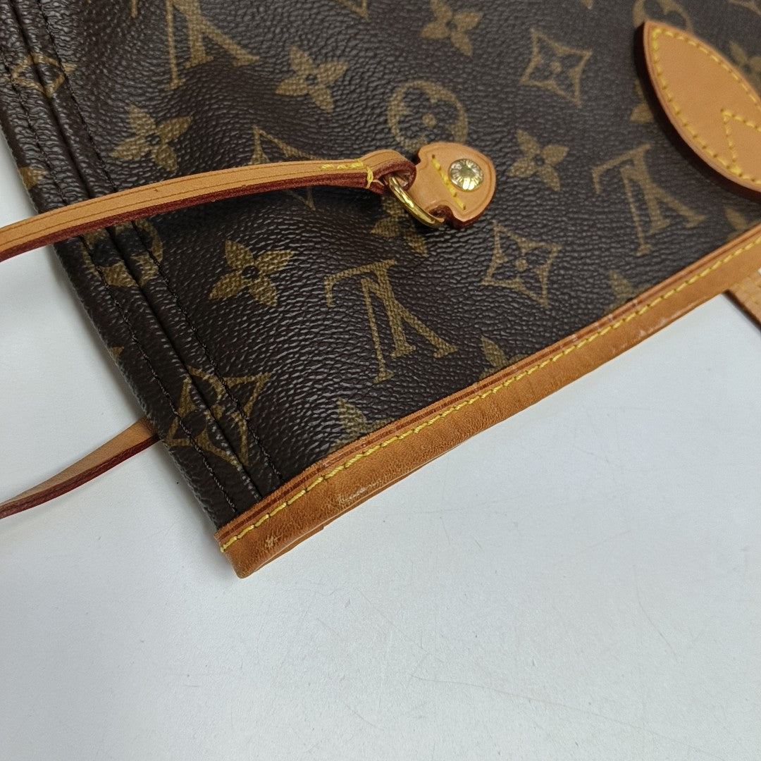 NEVERFULL MM Monogram Coated Canvas Brown