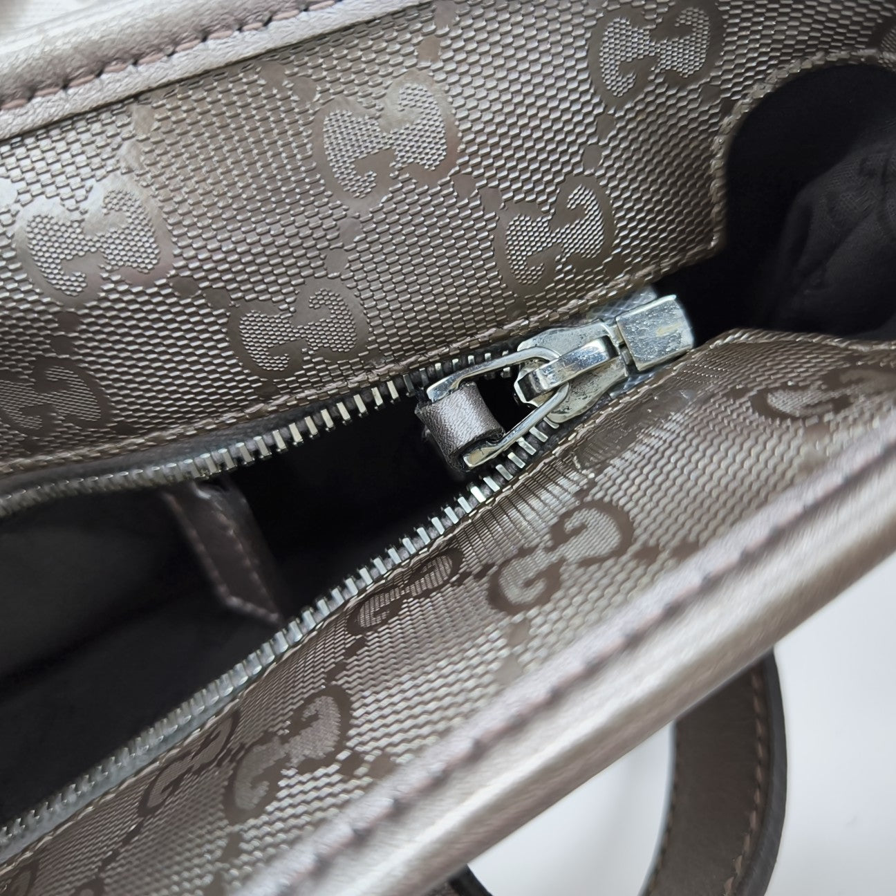 GG Imprime Monogram Coated Canvas Gray