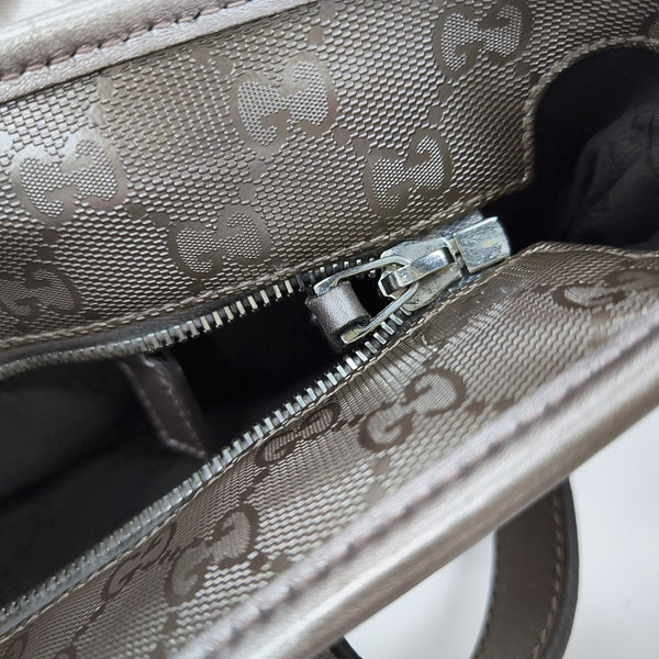 GG Imprime Monogram Coated Canvas Gray