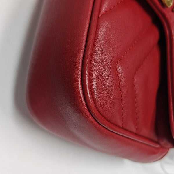 GG Marmont Mini Quilted Calfskin Red